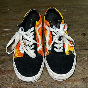 Vans Shoes with Flames size 5.5 Women.